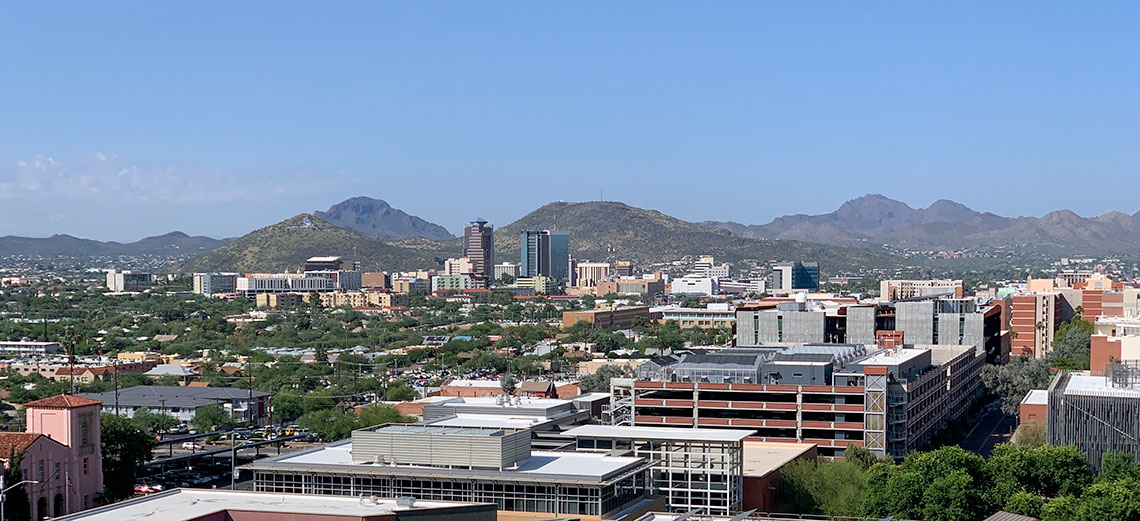 Downtown Tucson viewed from Arizona Stadium