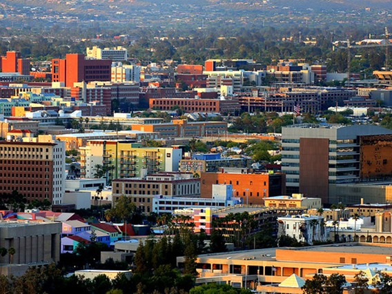 Downtown Tucson and University of Arizona campus