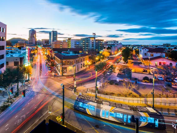 Downtown Tucson with streetcar