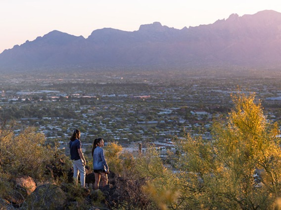 Students on Tumamoc Hill overlooking Tucson