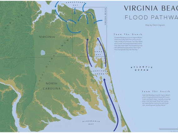 Virginia Beach flood path map by Glenn Ingram