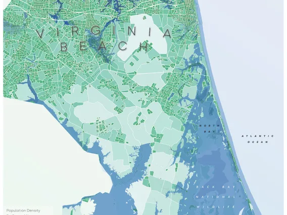 Virginia Beach 100-year floodplain map by Glenn Ingram