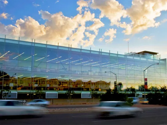 CAPLA building at sunset