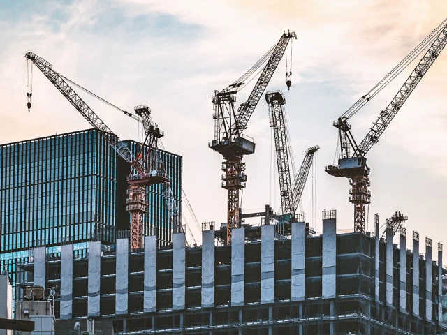 Downtown buildings under construction