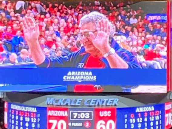 Nader Chalfoun honored at UA Men's Basketball game