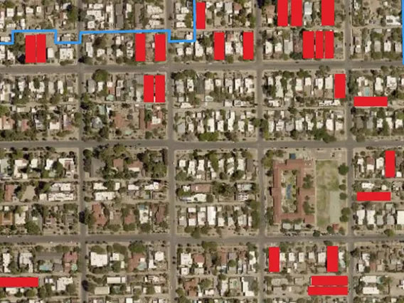 Aerial map of illegal guest houses