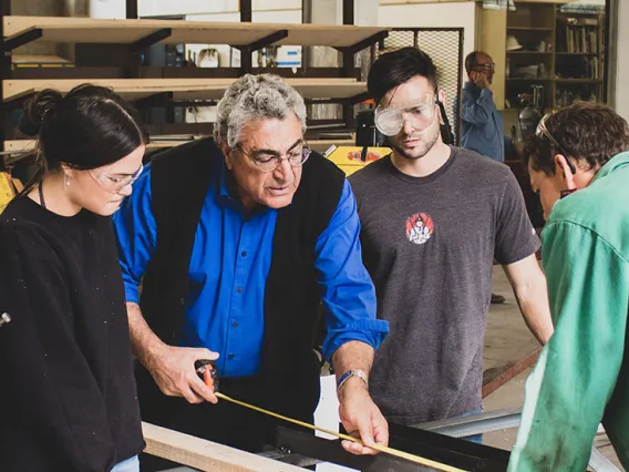 Nader Chalfoun with students in Materials Lab