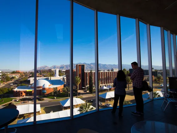 Students looking out across University of Arizona campus