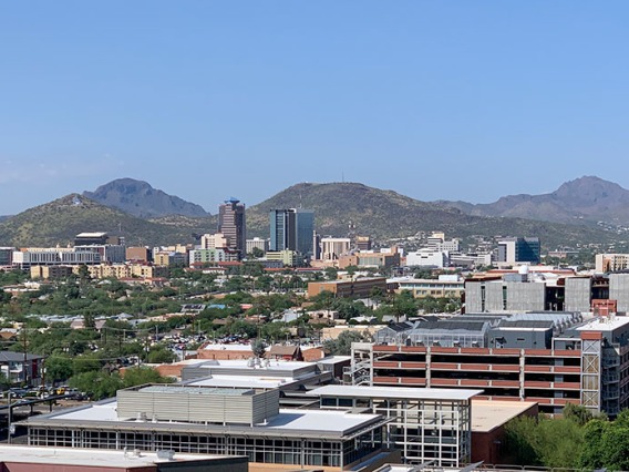 Downtown Tucson viewed from Arizona Stadium