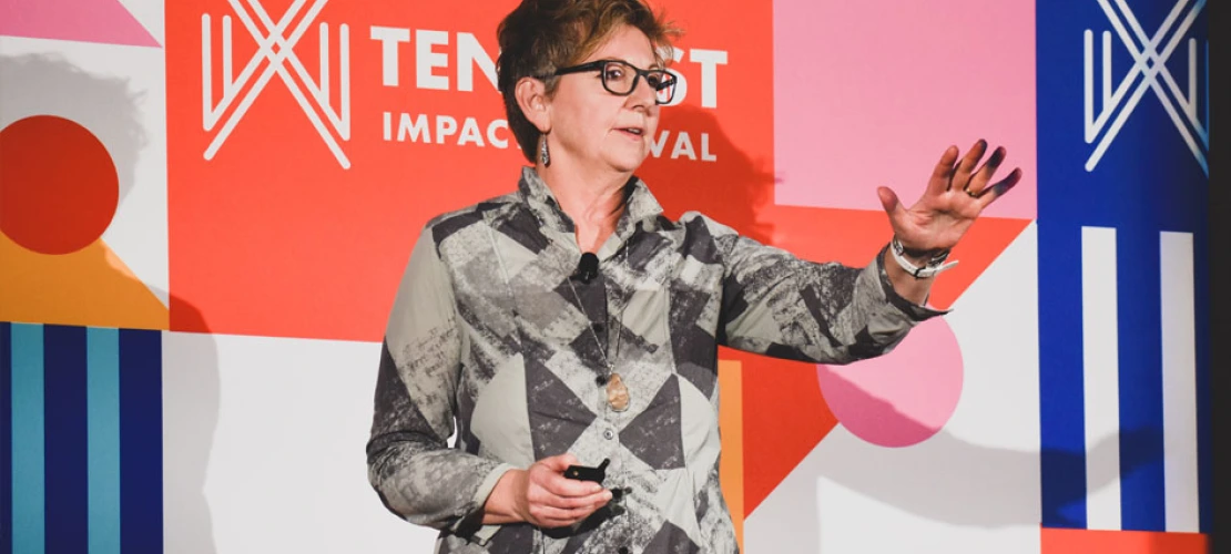 Nancy Pollock-Ellwand delivers the keynote address, Linking the Past to the Future