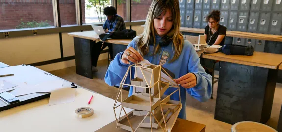 Student in Foundation studio