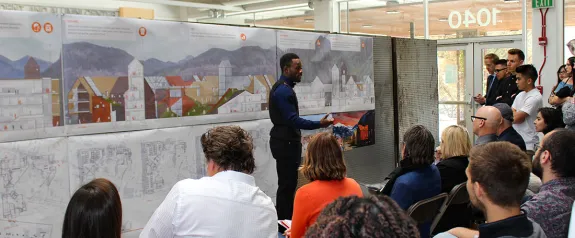 Bachelor of Architecture student presenting