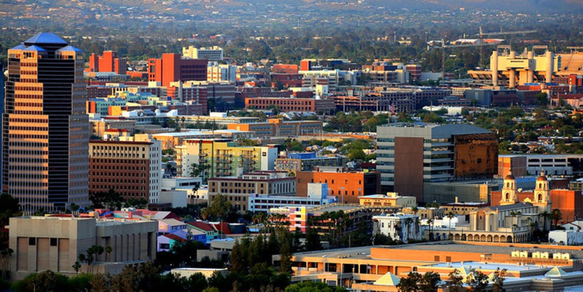 Downtown Tucson and University of Arizona campus