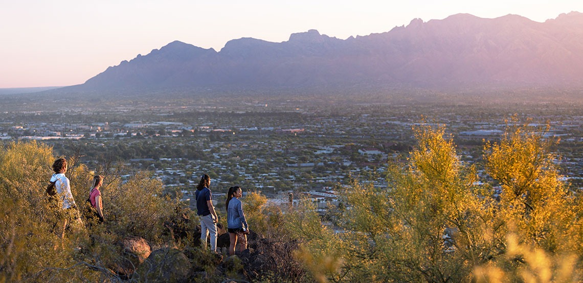 Students on Tumamoc Hill overlooking Tucson