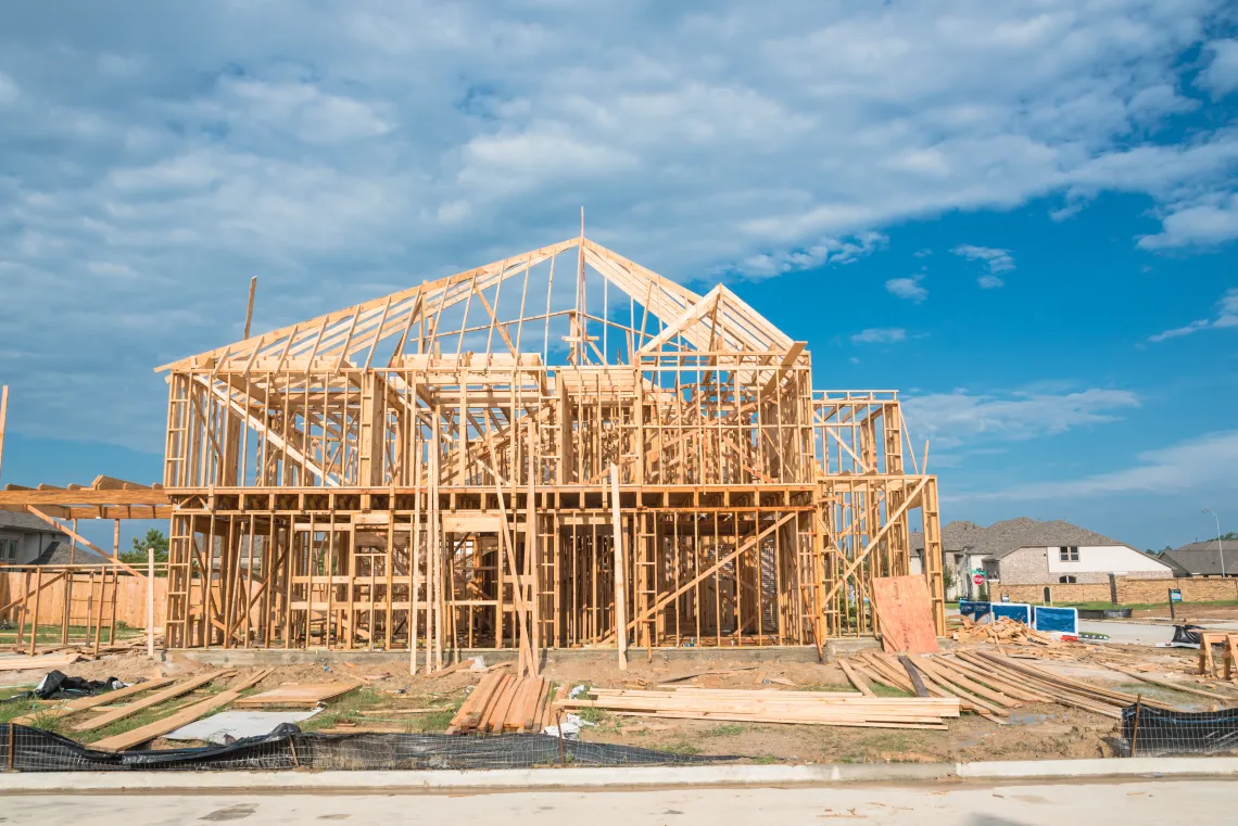 Home being built in the desert