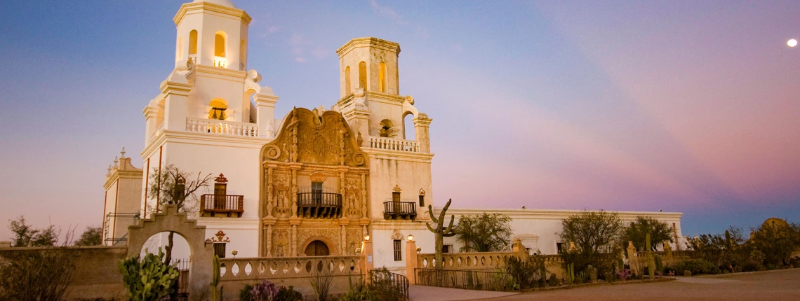 San Xavier mission evening 