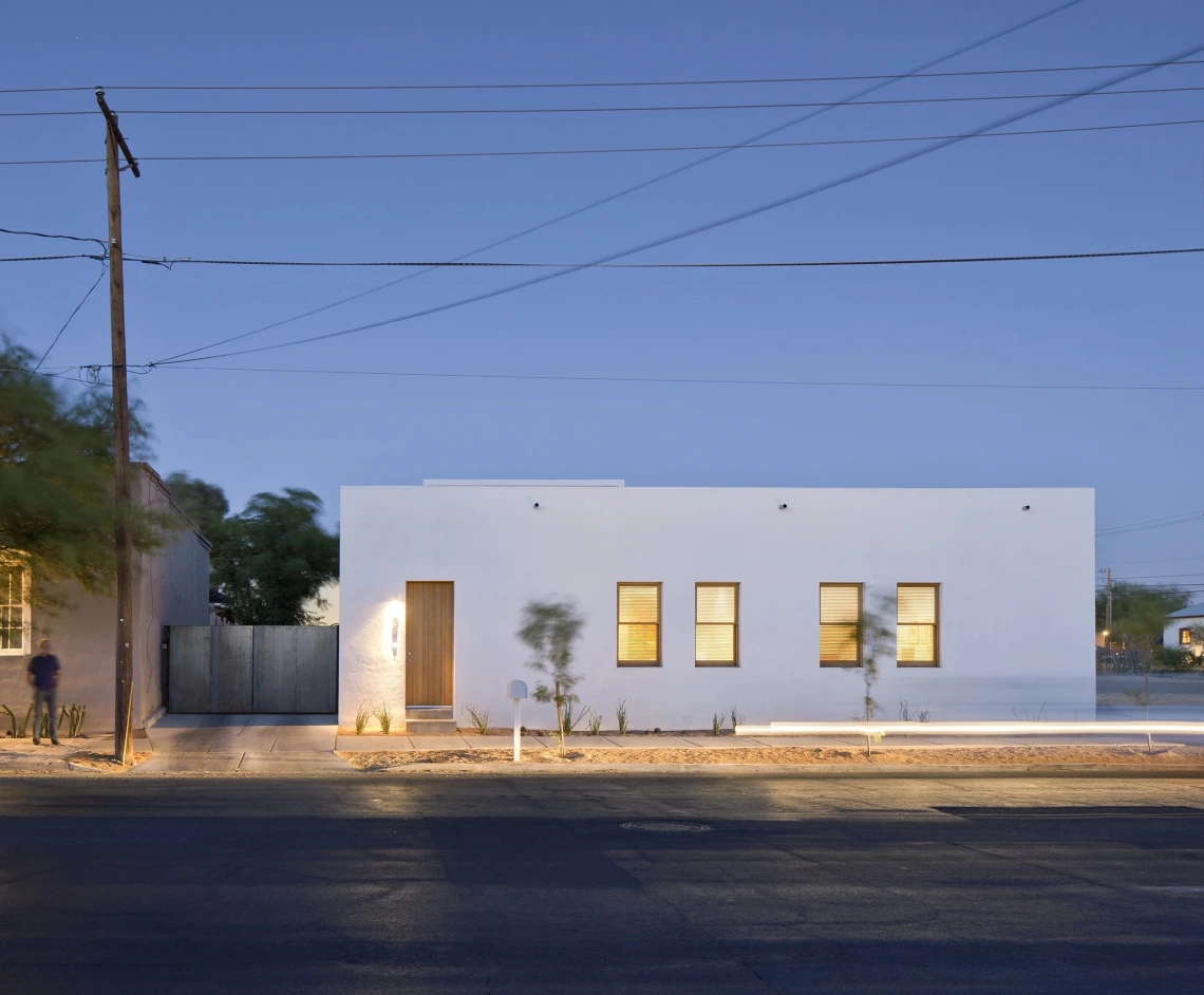 Evening street view of Barrio Historico House.