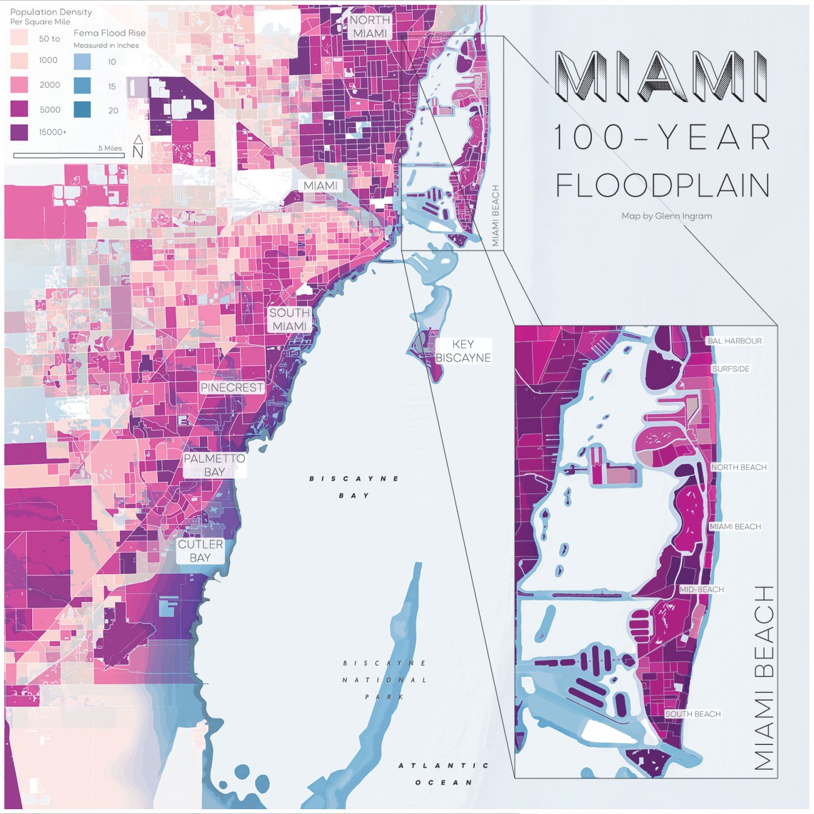 Miami 100-year floodplain map by Glenn Ingram