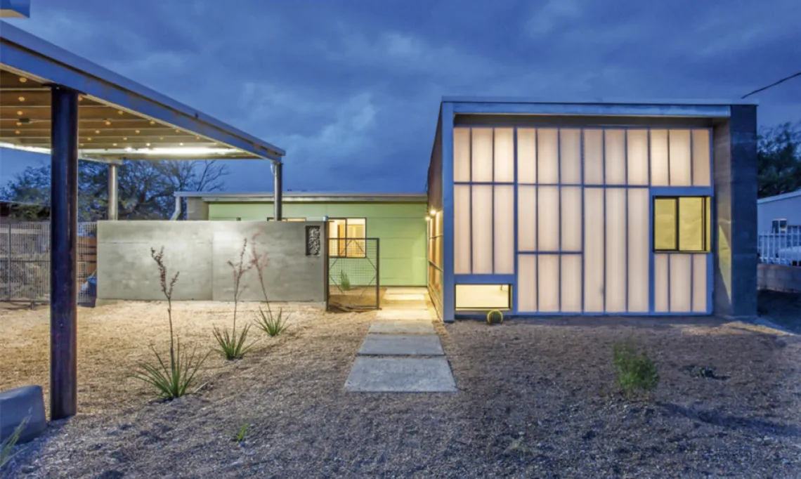 A photo of the Sentinel House design and build by the College of Architecture Planning and Landscape Architecture School of Architecture