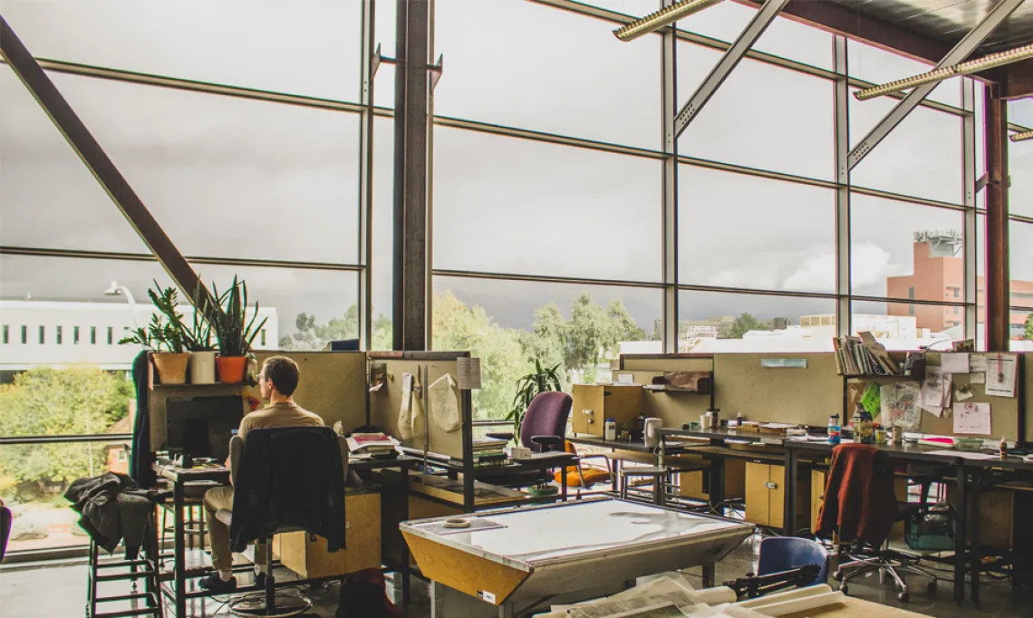 Studio space at the College of Architecture, Planning & Landscape Architecture at the University of Arizona 