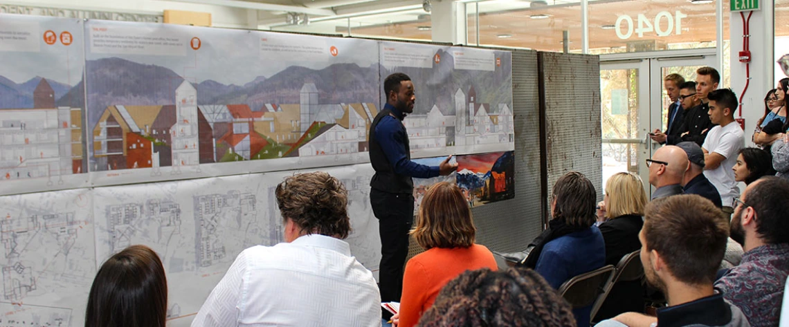 Bachelor of Architecture student presenting