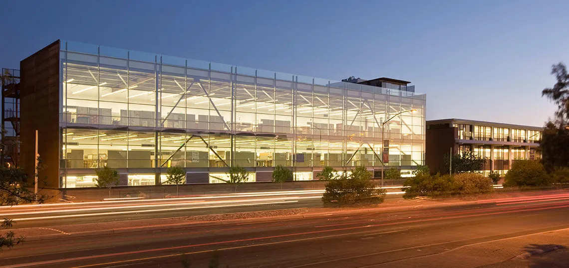 CAPLA Building at twilight. Photo by Robert Reck.