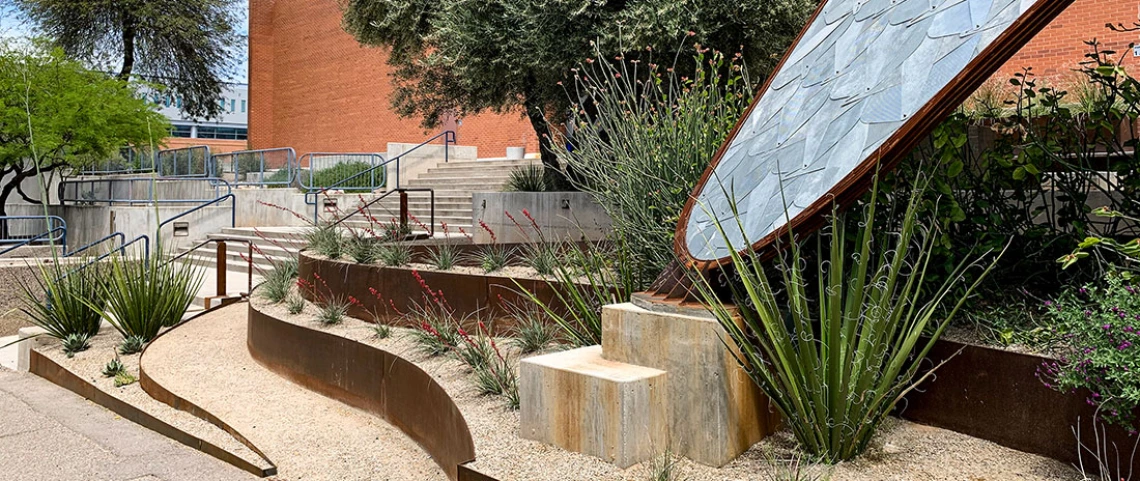 Landscaping and hardscaping outside of CAPLA building