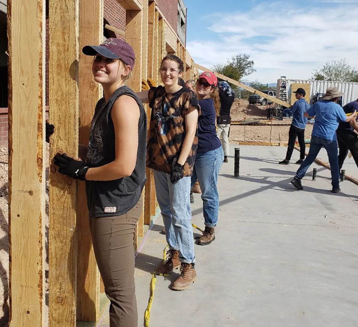 Students at Design/Build project