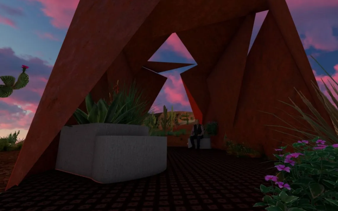 ARC 510B Master’s Immersion Studio final project: Mountain Pavilion, south view, by Daniel Vega