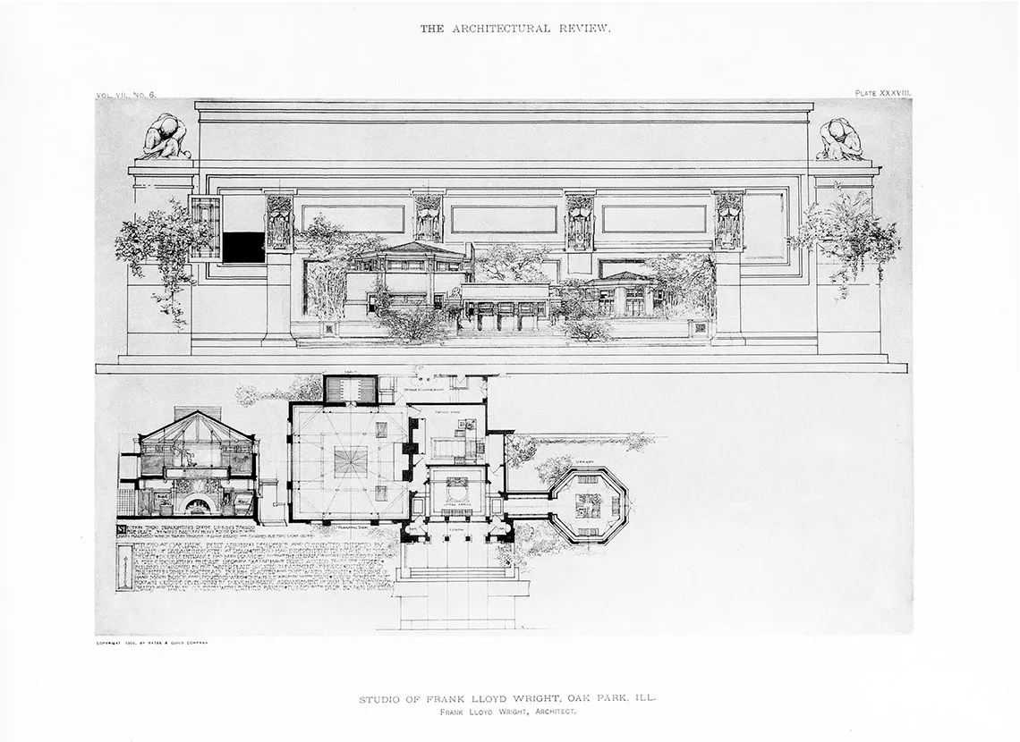 Architectural drawings of Oak Park Studio