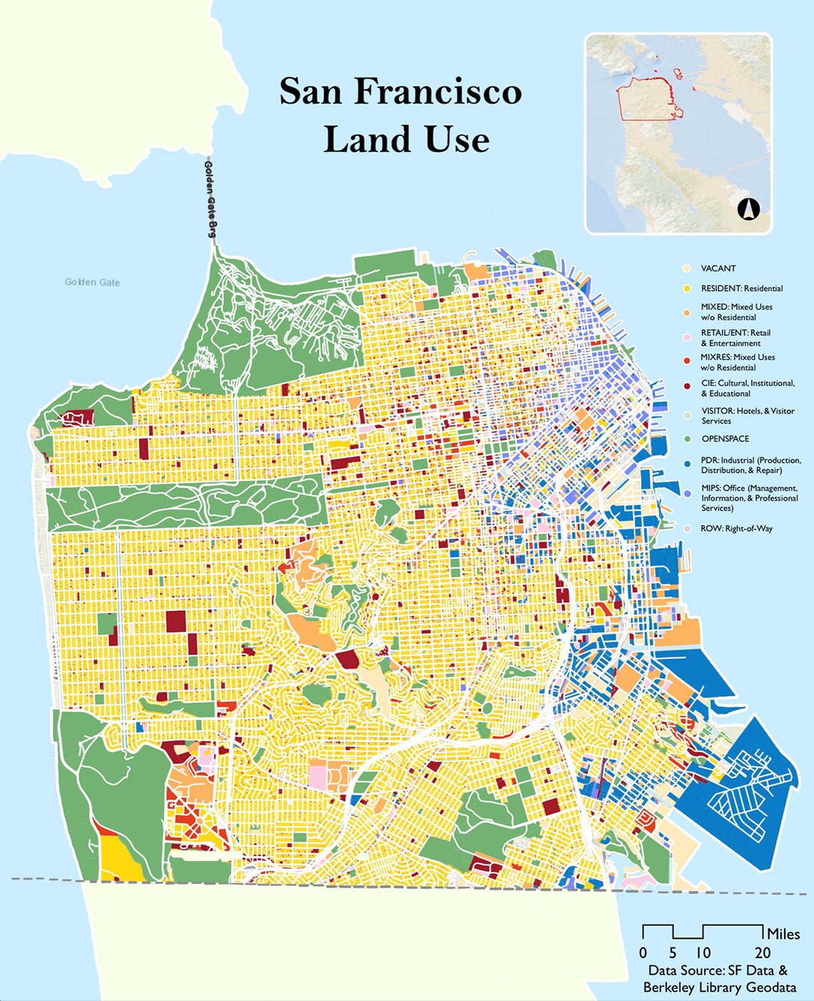 San Francisco Land Use Map, by Isabelle Loh