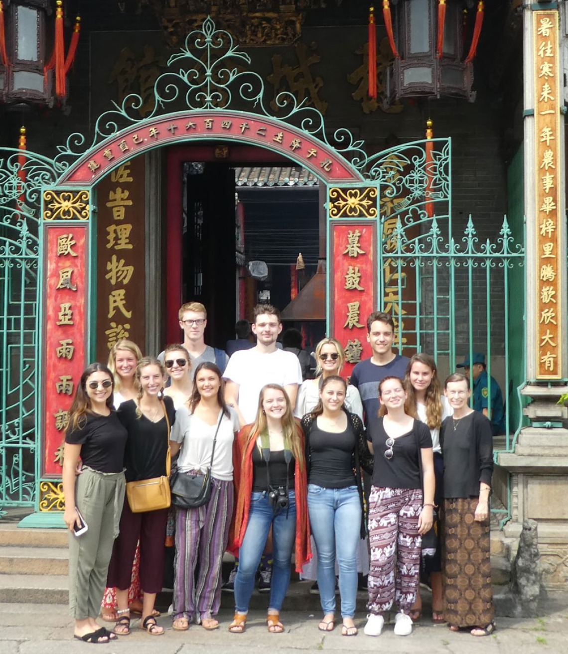 LIsa Schrenk with students on international trip