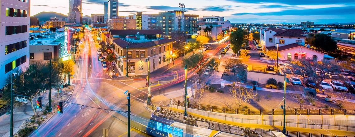 Downtown Tucson with streetcar