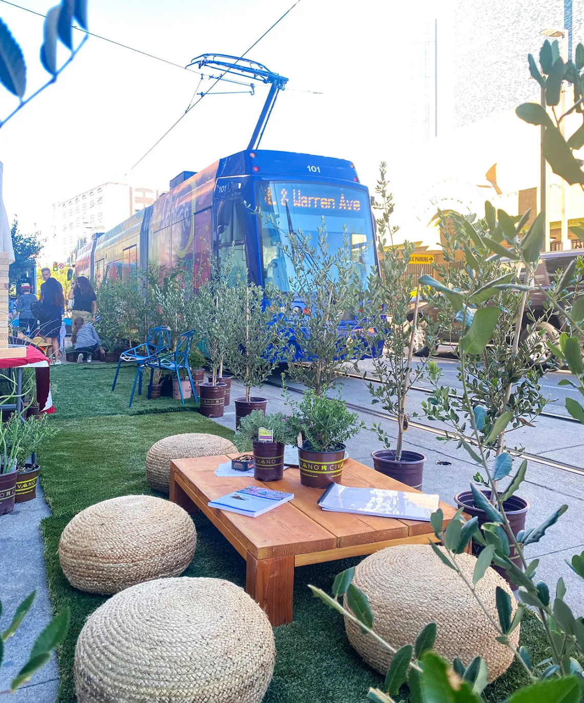 Park(ing) Day 2022 in Tucson, with SunLink streetcar