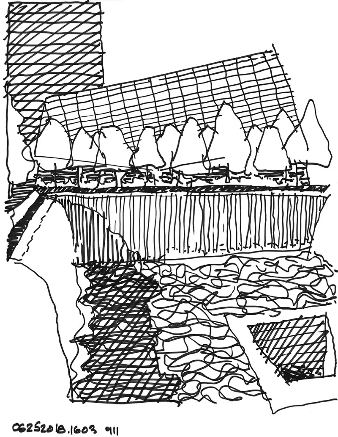 Drawing of 9-11 Memorial by Robert Miller