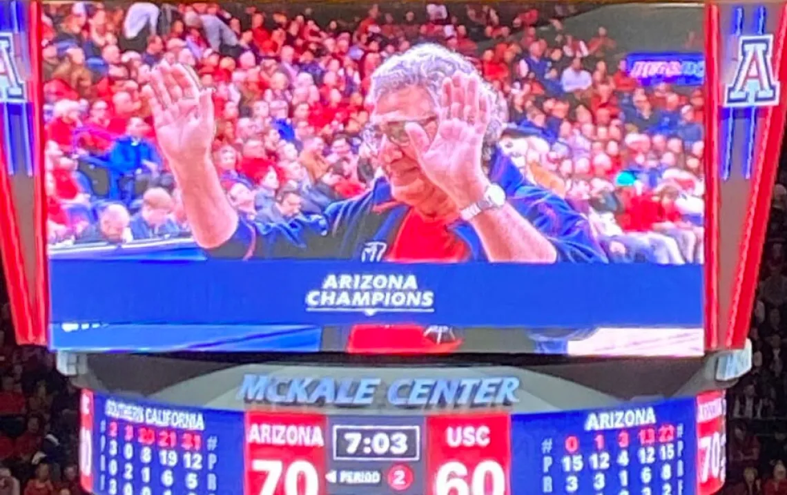 Nader Chalfoun honored at UA Men's Basketball game