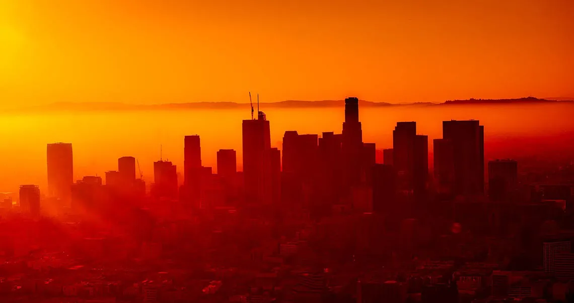 Heat and smog in Los Angeles