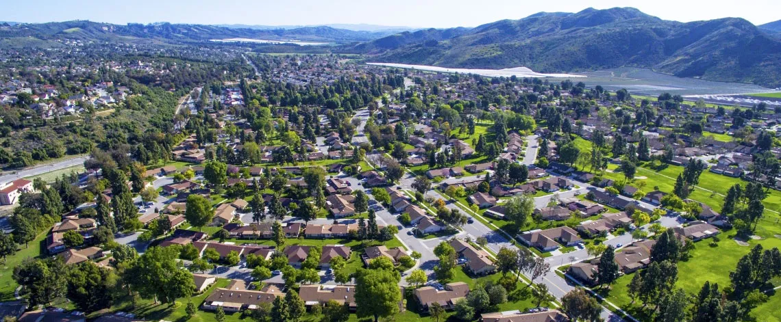 Aerial view of subdivision