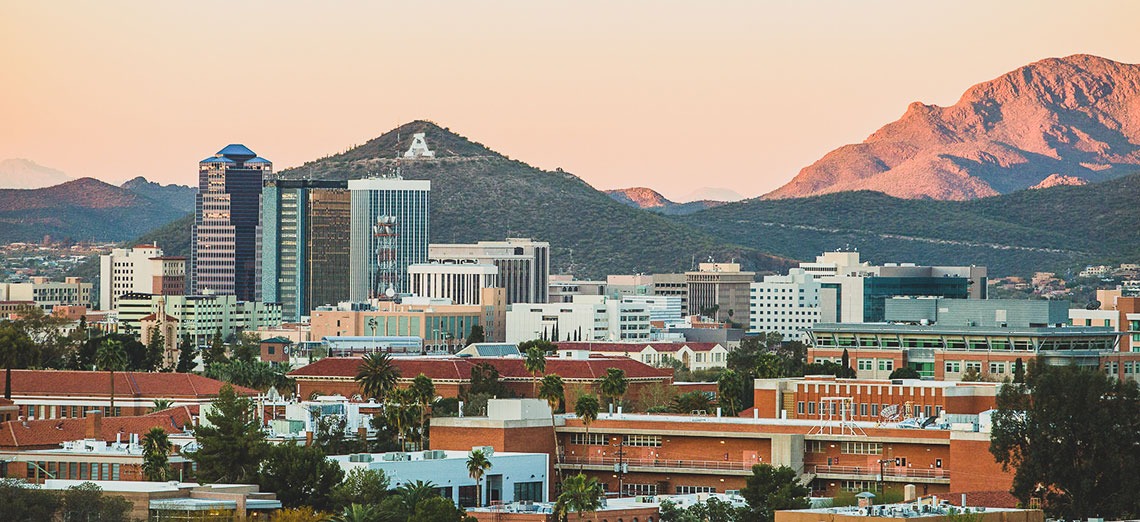 Downtown Tucson viewed from UArizona campus