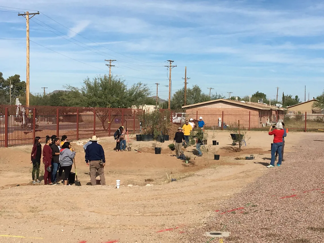 Green infrastructure installation at Star Academic High School