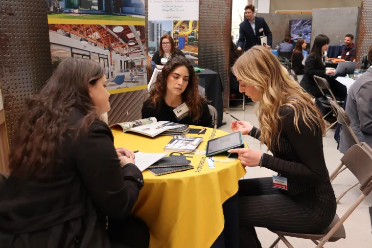 Student interviewing with firm