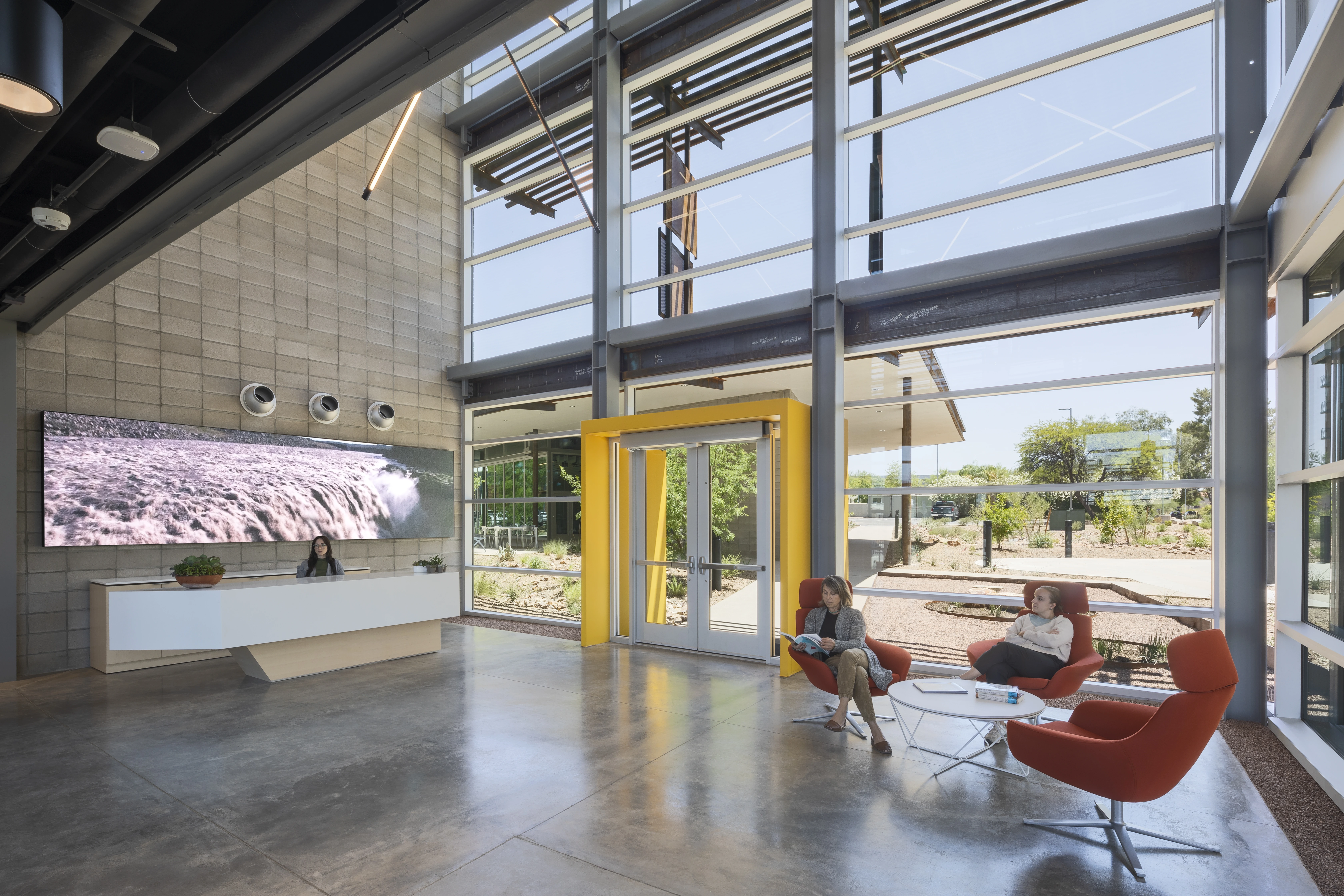 Interior photograph of the Mind Building Lobby