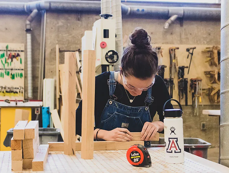 Architecture student in Materials Lab