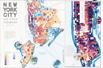 New York City 100-Year Floodplain poster by Glenn Ingram