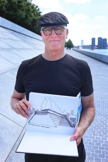 Robert Miller with drawing