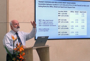 Arthur C. Nelson makes presentation on transit research